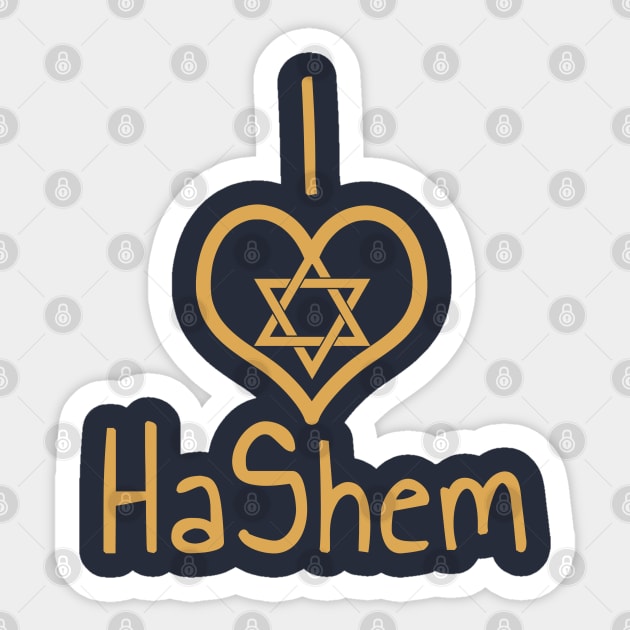 I ❤️ HaShem – Star of David Edition Sticker by Thank HaShem